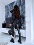 Puffy, short jacket with tie belt - black